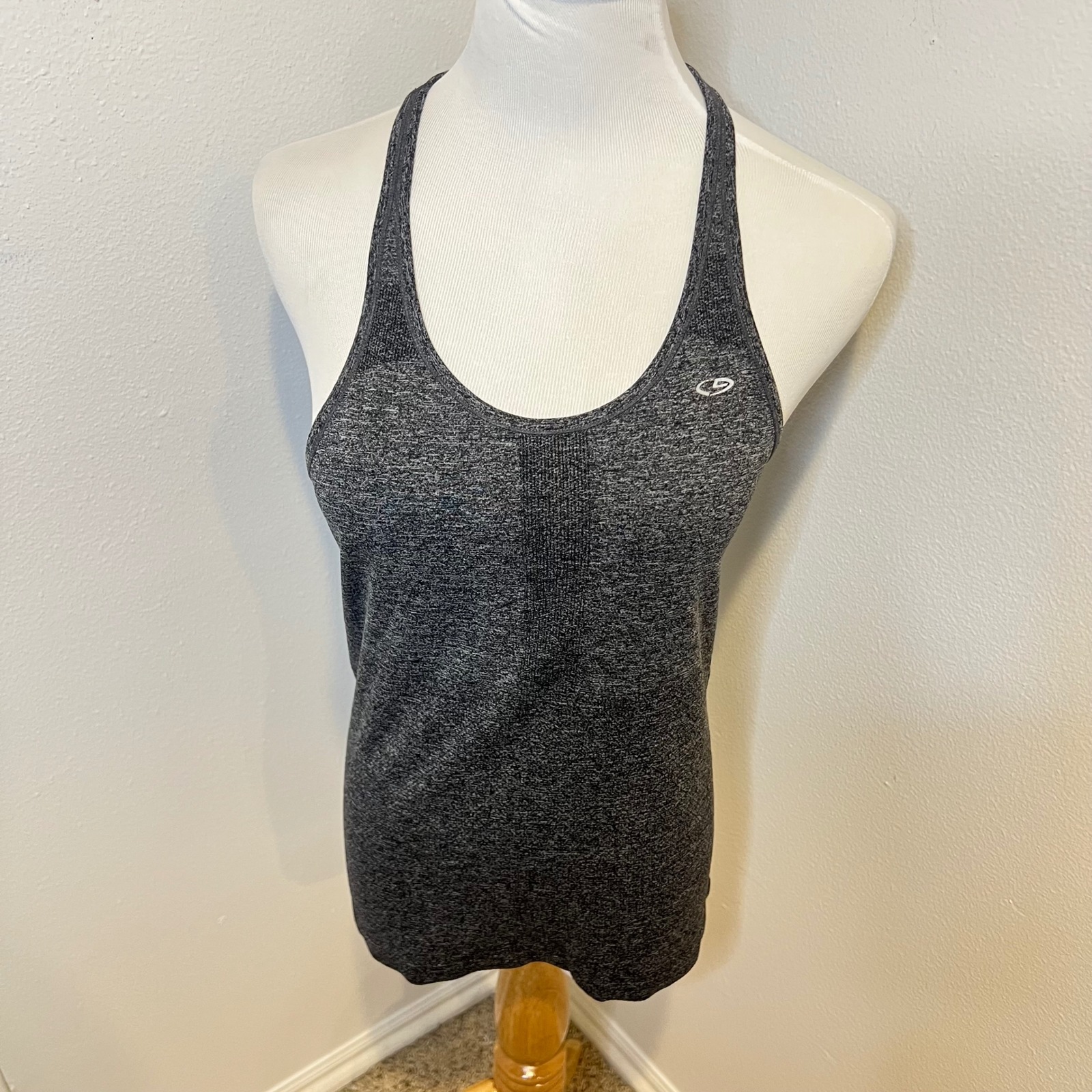Champion Duo Dry Womens Racerback Tank Top Athletic Workout Activewear Gray S